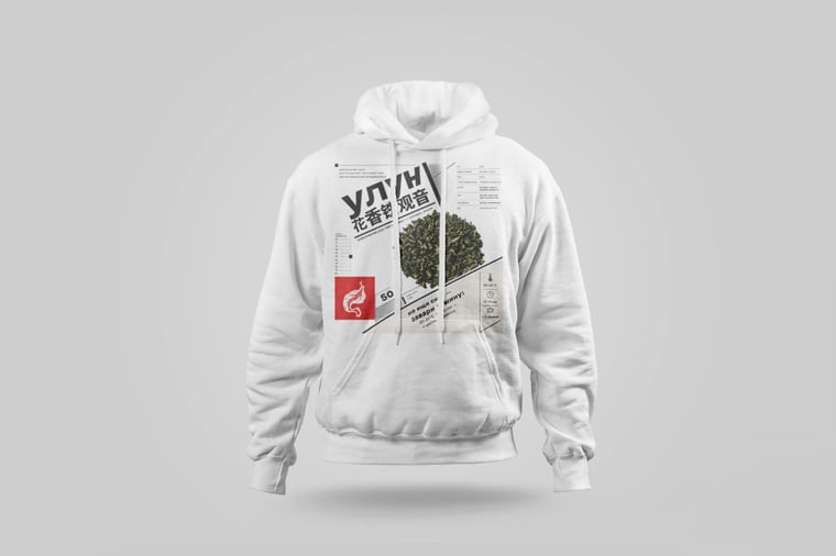 Hoodie — Floral Tie Guan Yin