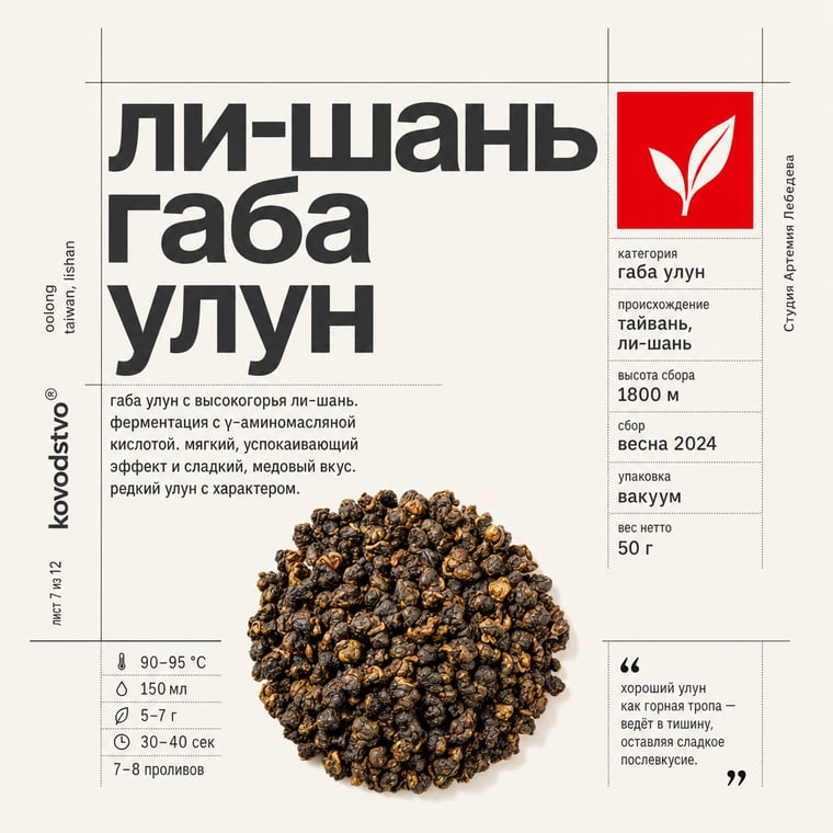 The design — Lishan GABA Oolong